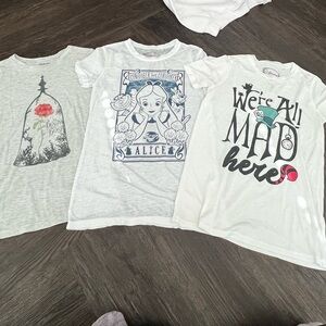 BUNDLE (3) Disney Belle 🥀 and Alice Mad Hatter Tees size XS